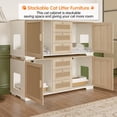 thumbnail image 6 of Faceket Extra Large Multi-Cat Wooden Litter Box Furniture with Scratching Board Doors and 3 Drawer, White, 6 of 8