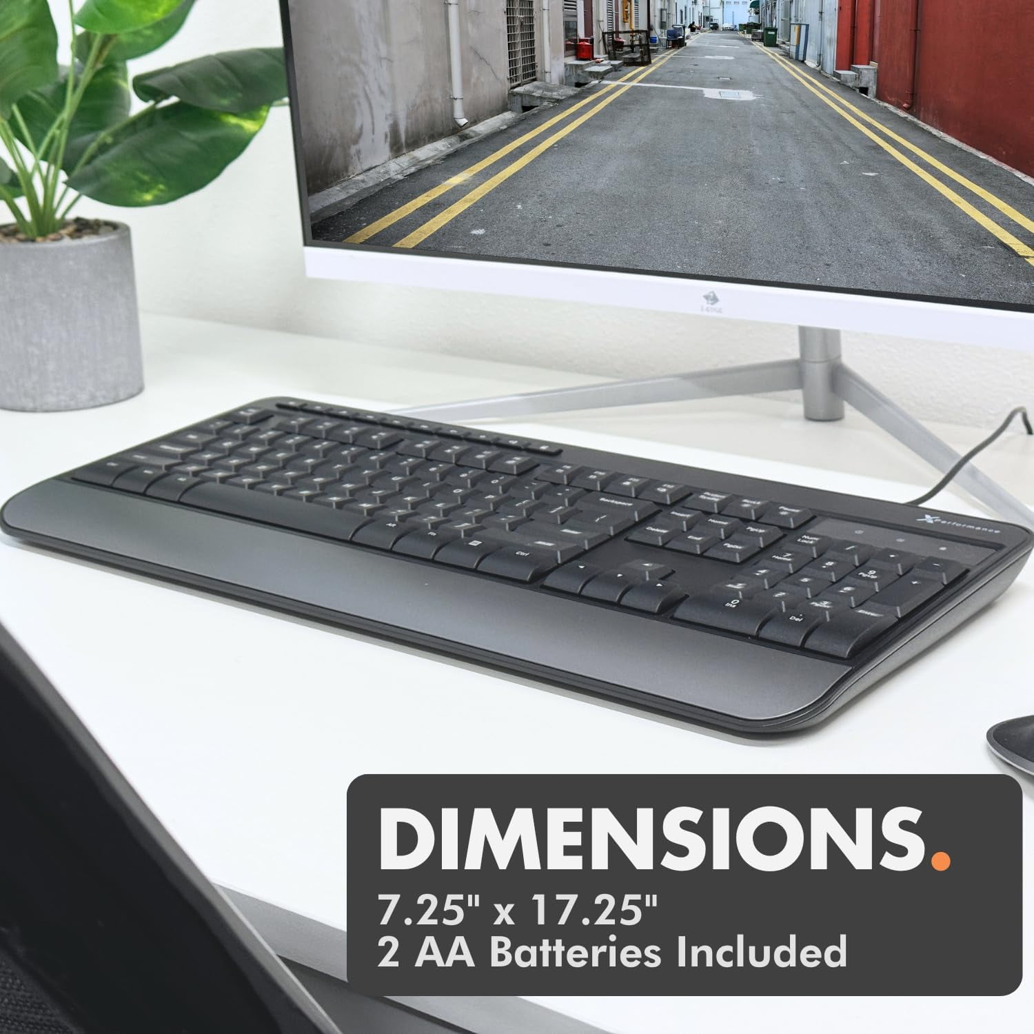 X9 Performance Multimedia USB Ergonomic Keyboard Wired - Take Control of Your Media - Full Size Wired Keyboard with Wrist Rest and 114 Keys - External Wired Computer Keyboard for Laptop and Office PC