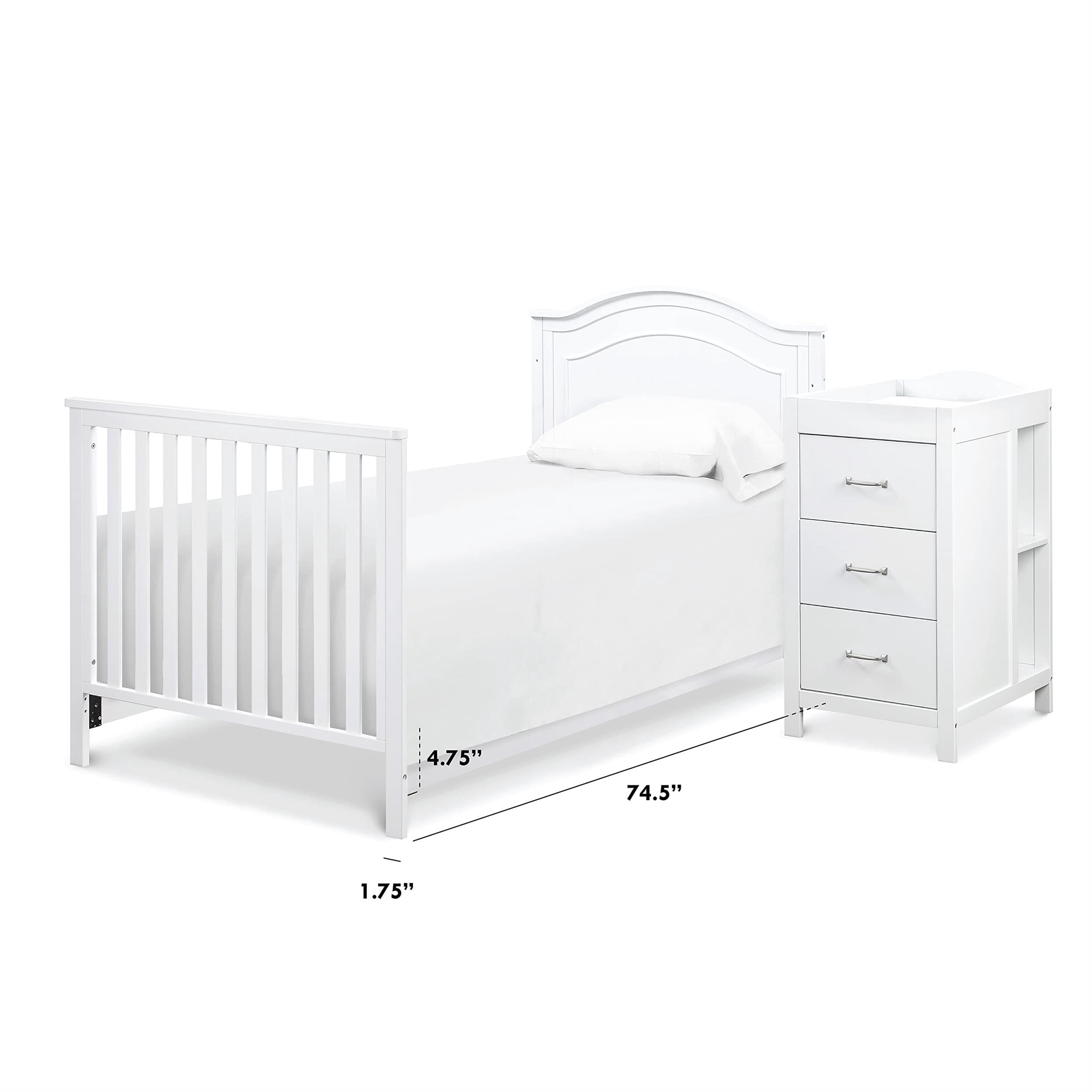DaVinci Twin Size Conversion Kit for Charlie Mini Combo in White