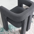 thumbnail image 6 of Charcoal Modern Bouclé Accent Chairs, Set of 2, Fully Upholstered Minimalist Side Chairs, 6 of 13