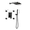 thumbnail image 2 of Cfowner 10" Shower System, Bathroom Luxury Faucet Set with Square Rainfall Shower Head Body Jets, 3 Functions Pressure Balance Shower Valve, 2 of 6