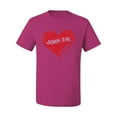 thumbnail image 2 of Loved John 3:16 Bible Verse Christian Inspirational/Christian Men's Graphic T-Shirt, Fuschia, Medium, 2 of 3
