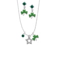 thumbnail image 1 of Delight Jewelry Silvertone Clear Crystal Lucky Star Green Shamrock Necklace and Clover Earrings Jewelry Set, 1 of 5