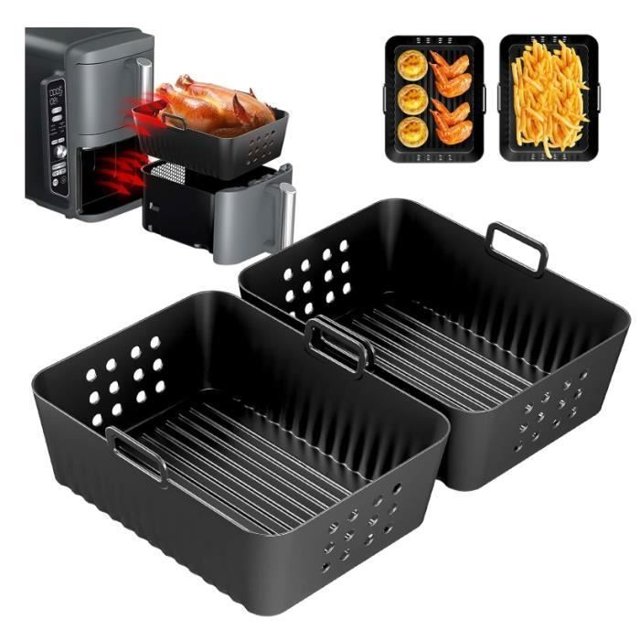 2 Pack Air Fryer Mold for Double Stack Air Fryer, Silicone Mold Airfryer Accessories for Kitchen Dish,yd