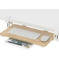thumbnail image 1 of Small Keyboard Tray Under Desk .; X .; Small Size Keyboard Drawer with C Clamp-on Mount Easy to Install Pull Out Sliding Computer Keyboard Stand () (Wood), 1 of 6