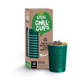 thumbnail image 1 of Vasos Party Cups Steel Chill, 473 ml, paquete de 12, verdes, 100% reciclables, 1 of 7