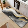 thumbnail image 5 of Black White Gray Gold Marble Pattern Kitchen Rug Mat,Kitchen Runner Rugs Non Skid Washable,Decorative Kitchen Floor Mats for Kitchen,Sink,Laundry,17"x47.2", 5 of 7