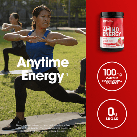 ESSENTIAL AMIN.O. ENERGY, Juicy Strawberry Burst, 9.5 oz (270 g), Optimum Nutrition
