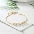 thumbnail image 3 of Gem Stone King 2.20 Ct Peach Morganite White Created Sapphire 18K Yellow Gold Plated Silver Tennis Bracelet for Women, 3 of 3
