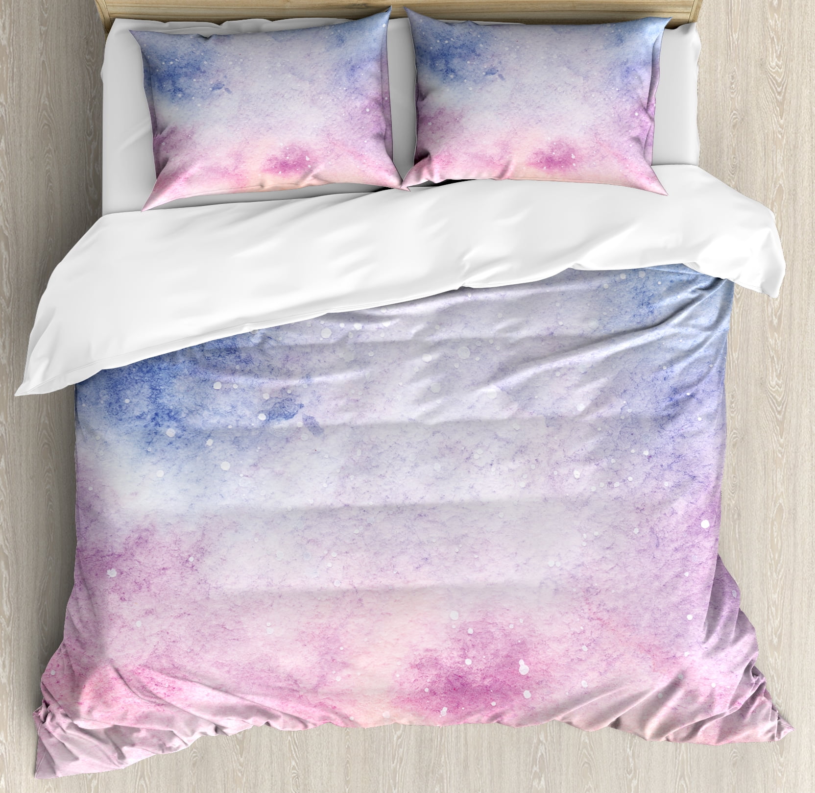 Navy And Blush Duvet Cover Set Abstract Watercolors Artistic