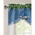 thumbnail image 3 of Fsddascl Blue Teal Gnomes Christmas Tie Up Valance Curtains for Windows, Kitchen Curtains Window Treatments, Xmas Balls Snowflake Short Window Shades Valances for Bedroom Bathroom Cafe 60"x18", 3 of 7