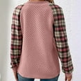 thumbnail image 6 of Lenpel Women's Crewneck Sweatshirts Plaid Long Sleeve Color Block Tunic Tops Casual Pullover Sweatshirts Fall Winter Fashion Outfits(Pink,X-Large), 6 of 7