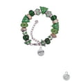 thumbnail image 2 of Silvertone Peace with AB Crystal and Dove Green Christmas Bead Bracelet, 2 of 4