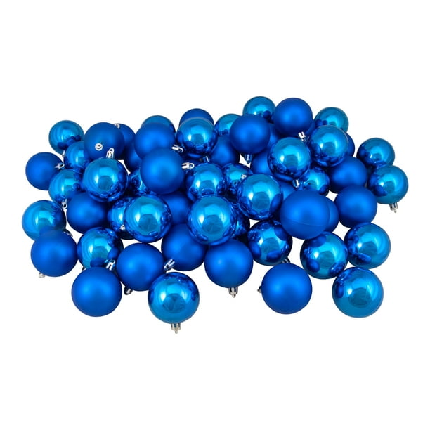 Northlight 60ct Cerulean Bleu Incassable 2-Finish Boule Ornements 2,5" (60mm)