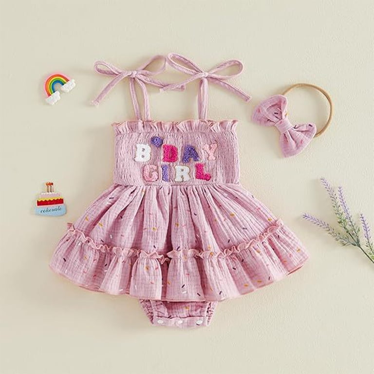smocked first birthday dress Duqingm Baby Girl Outfit Bubble Romper Jumpsuit Bodysuit Cute Summer Clothes Purple,6-12 Months Size:14 Years old 30th Birthday Outfit Ideas 复古晚礼服图案 Perfect For Baby boy