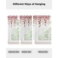 thumbnail image 4 of Red Brown Botanical Swag Valances for Windows, Watercolor Spring Eucalyptus Leaves Rod Pocket Sheer Valances for Large Windows, Swag Toppers Light Filtering for Kitchen Living Room 2 Panels 36''x63'', 4 of 6