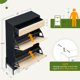 thumbnail image 2 of Natural rattan almacenamiento gabinete: 2 flip cajones, adjustable estantes, de madera entrada shoe gabinete con cajón y metal legs, estilizado para organizer para hallway, entrada, sala de estar, 2 of 7
