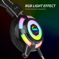 thumbnail image 1 of KUBITE Wired Headphones Over-Ear Gaming Earphones with RGB Light Super Dazzling Interface Wire Control with Microphone Computer Headset, 1 of 4