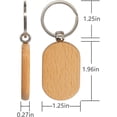 thumbnail image 2 of Etiqueta de Llave de Madera en Blanco Llaveros de Madera Diy Llaves de Grabado de Madera en Blanco Paquete de 20, 2 of 5