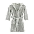 thumbnail image 2 of BRGZLK Kids Fleece Robes Boys Girls Cute Floral Print Plush Soft Flannel Warm Fluffy Bathrobe Home Absorbent Hooded Bath Towels for 3-12 Years White Free Size, 2 of 4
