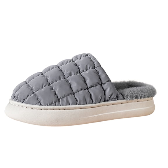 Vedolay Mens Slippers Fuzzy Plush Cozy Winter Bedroom Shoes Slippers for Indoor Grey,45