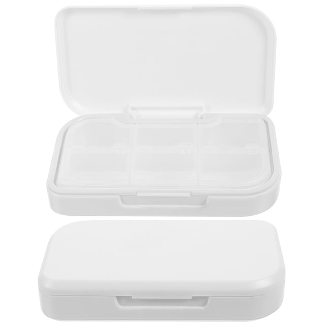 2Pcs Portable Pills Case 6 Compartments Pills Organizer Pills Storage Box Travel Pills Case