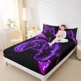thumbnail image 4 of Manfei Game Twin Sheet Set,Modern Gamepad,Purple Black,3-Piece Microfiber, 4 of 7