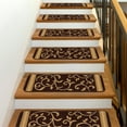 thumbnail image 4 of Indoor Non Slip Carpet Stair Treads 8.5"x26" Floral Set of 7 in Brown, 4 of 8