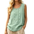 thumbnail image 4 of Lixiuxyad Cute Tank Tops for Women Elegant Embroidered Sleeveless Top For Relaxed Fit Tank With Casual Vibe Without Logo,Green XXL, 4 of 6
