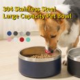 thumbnail image 2 of Cuenco redondo de acero inoxidable de 64 oz para perros, doble alimentación al vacío, cuenco de comida para perros de gran capacidad, botella de agua, accesorios para perros, suministros para mascotas, 2 of 5