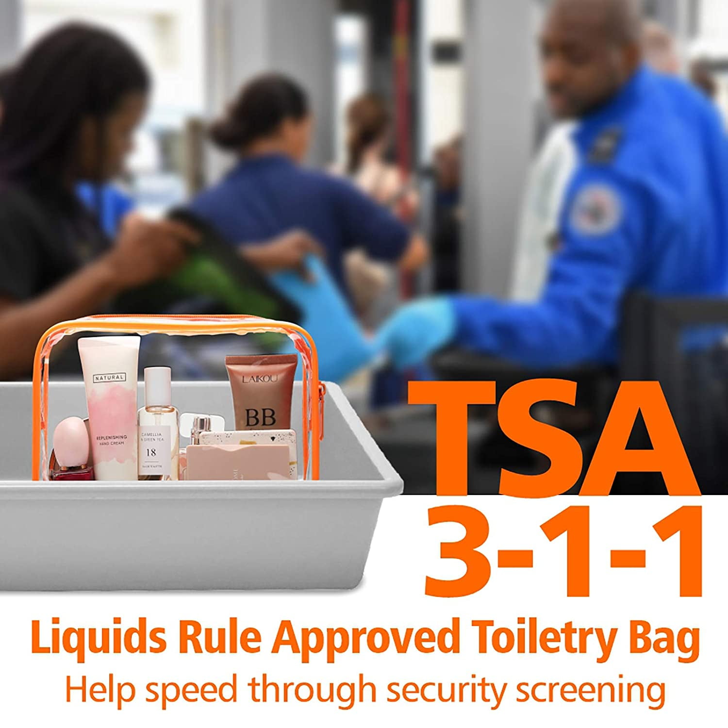 Clear Toiletry Bag 3 Pack TSA Approved Toiletry Bag Quart Size
