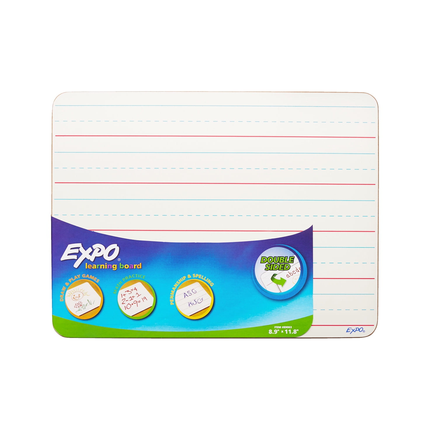 Expo Learning Double Sided Learning Dry Erase Board, 8.9 X 11.8 in