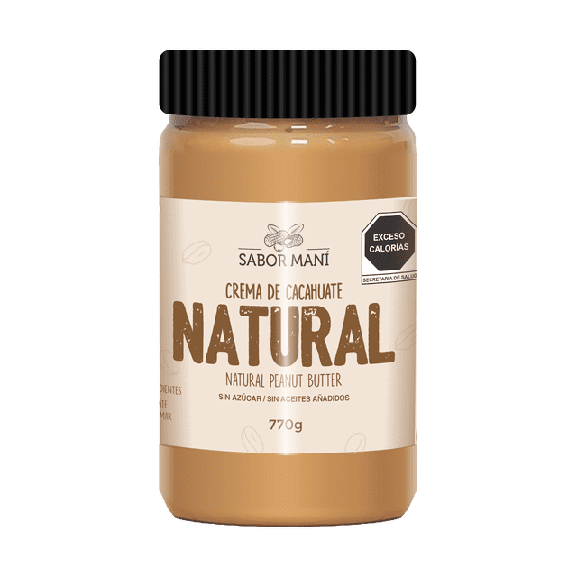 Crema de cacahuate natural sin azúcar 770g SABOR MANÍ Natural SABOR MANÍ NATURAL 770G PET