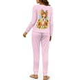 thumbnail image 3 of FOR U DESIGNS Sunflower Corgi Women's Long Sleeve Drawstring Pajamas Set 2 Piece Size S Sleepwear Crew Neck and Pants Pjs Lightweight Lounge Set with Pockets, 3 of 6