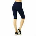 thumbnail image 2 of 3 Pack Women's Cotton Biker Shorts Leggings Knee Length High Waisted No See-Through Athletic Workout Running Cycling Yoga Tummy Control Activewear, 2 of 5