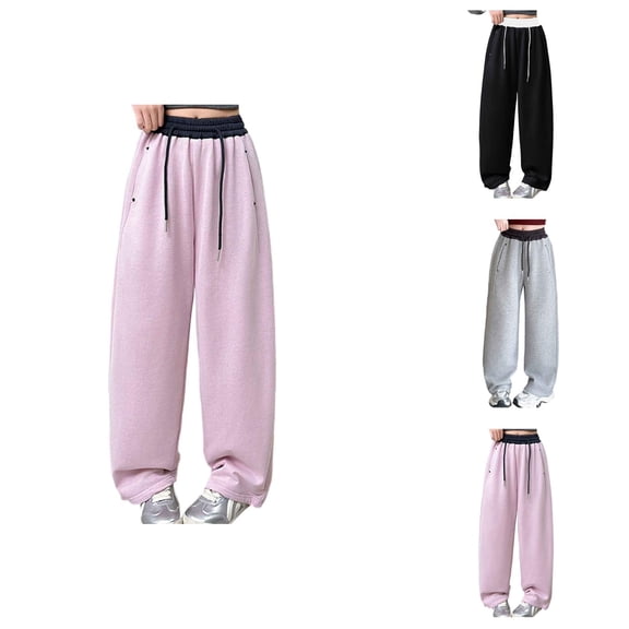 Girls Sweatpants Sweatpants for Girls Casual Pants for Daily Wear with Comfortable Elastic Waist and Loose Straight Leg Design for Kids - Spring Arrival Everyday Comfort Independent Moves