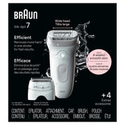 Braun Silk-epil 7 Epilator, Wide Head, Wet & Dry, Includes Shaver Head, SE7-041, Silver
