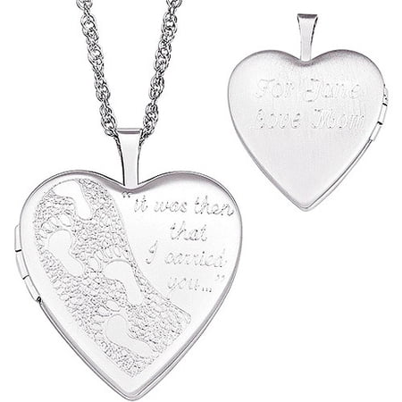 Personalized Planet Footprints in the Sand Sterling Silver Locket