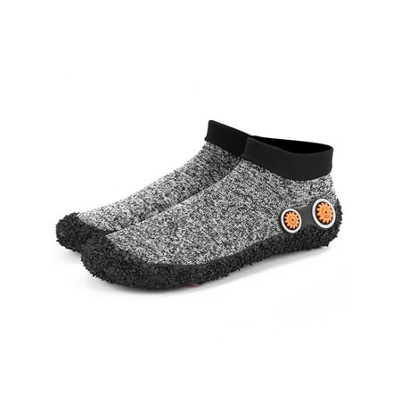 

UKAP Mens Water Shoes Fitness Sock Shoe Knit Upper Beach Socks Anti-Slip Flats Womens Barefoot Comfort Gray 9