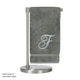 thumbnail image 2 of Monogrammed Bath Towel, Personalized Gift, 27 x 54 inches - Set of 2 - Silver Script Embroidered Towel - 100% Turkish Cotton- Soft Terry Finish - for Bathroom or Spa - Script F Gray, 2 of 2