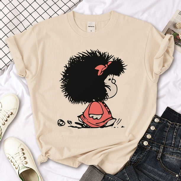 Camisetas Mafalda para mujer, camiseta japonesa, ropa gráfica divertida de  diseñador para mujer