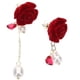 thumbnail image 1 of KAKOWELY par de pendientes largos asimétricos con borlas y perlas, pendientes de flores para mujer, 1 of 5
