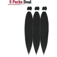 thumbnail image 4 of Pre-stretched Braids 66cm 3 Bundles/lot Professional Synthetic Fiber Crochet Braids Yaki Texture Braiding Hair Extensions (1b), 4 of 5