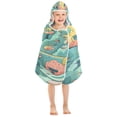 thumbnail image 7 of Cartoon Submarines under Sea Kids Hooded Beach Towel Baby Bath Poncho Towels with Hood Absorbent 50"x23.5" for Pool Swimming, 7 of 7