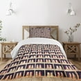 thumbnail image 3 of Ambesonne Bowling Party Quilted Bedspread Set 2 Pcs, Shoes in Racks, Twin Size, Pale Yellow Red Black, 3 of 6