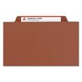thumbnail image 3 of Smead 18775 Pressboard Classification Folders, Self Tab, Legal, Four-Section, Red, 10/Box, 3 of 9