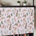 thumbnail image 5 of Pink Bunny Floral Easter Rod Pocket Curtain Valance, Elegant Pastoral Spring Floral Rabbits Farmhouse Window Valance for Living Room, Bedroom, Kitchen 54"W x 18"L, 5 of 9