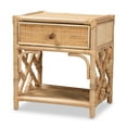 thumbnail image 2 of bali & pari Camara Rattan BOHO Nightstand, 1-Drawer, Natural Brown, 2 of 10