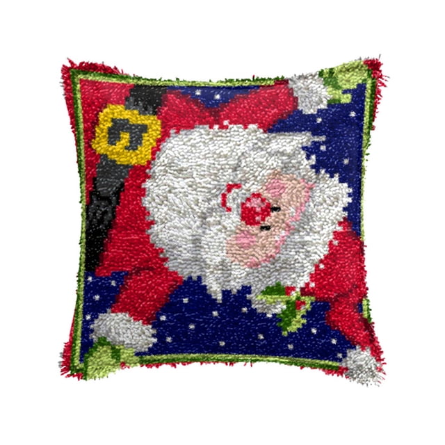 Billuyoard Kits de fabricación de fundas de almohada navideñas Merrier, serie navideña, kits de aguja de lengüeta para bordado Kits de decoración para fiestas BZ747
