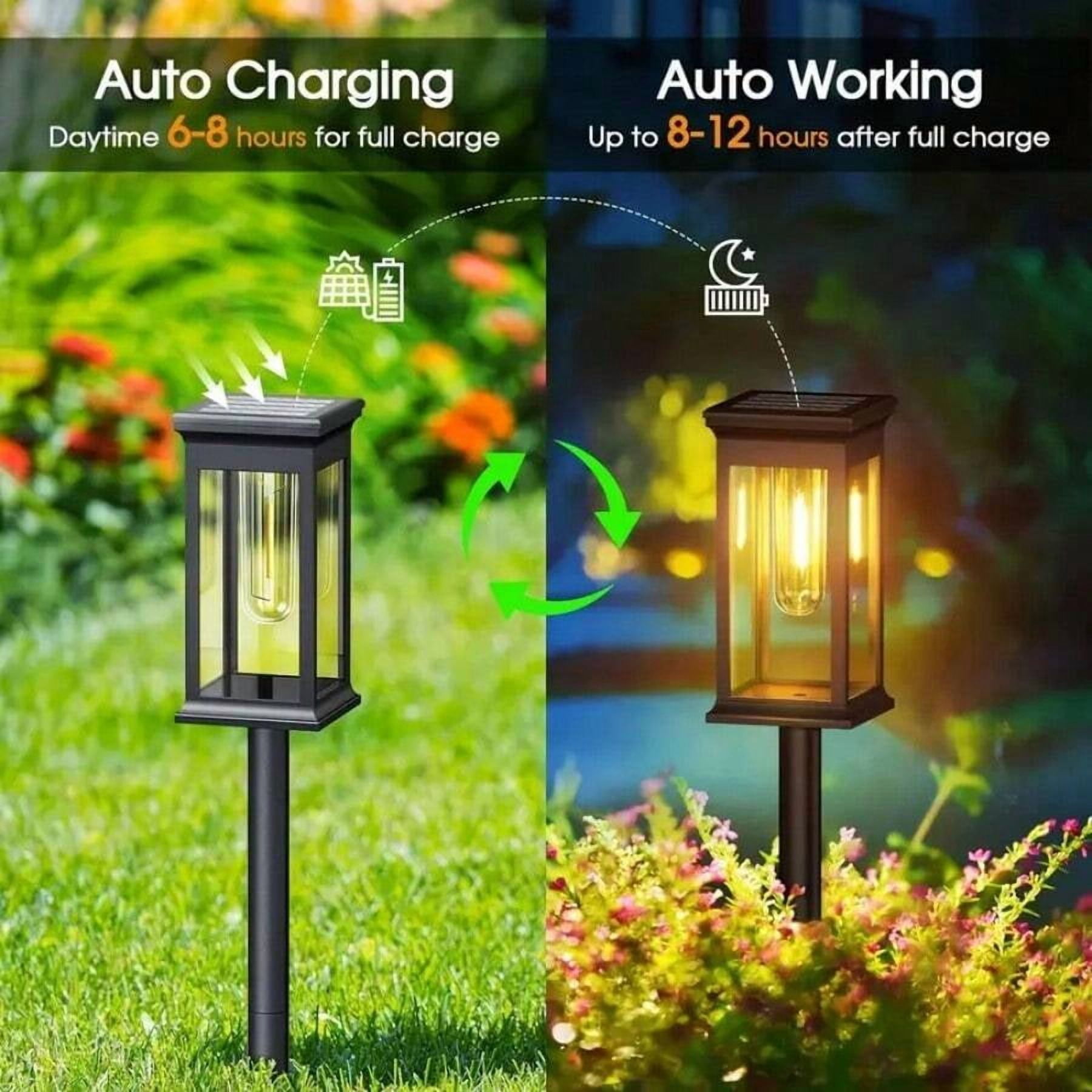 8 Pack Solar Tungsten Lawn Lights, Outdoor IP44 Waterproof, 500mAh LED Patio Ground Plugs, Retro Design For Villa, Landscape, Lawn, Sidewalk, Patio, Garden.